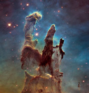 emission nebula also known as the Pillars of Creation